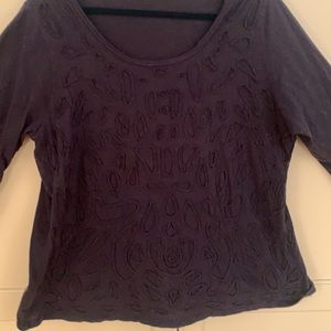 Women’s 1X Lucky Brand navy blue textured jersey